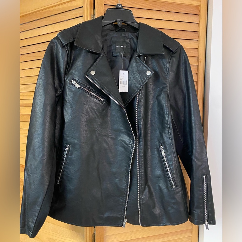 Clothing with Attitude. Brand New Lane Bryant Black Moto Jacket.  Size 18/20.